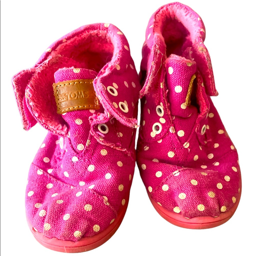 Toms toddler polka dot shoes